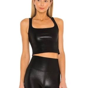 Beyond Yoga Black Sportgloss Cropped Tank & Leggings